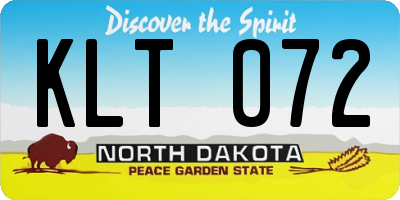 ND license plate KLT072