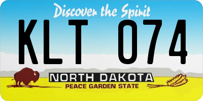 ND license plate KLT074
