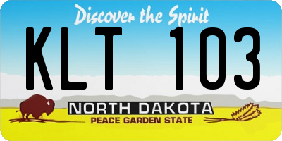 ND license plate KLT103