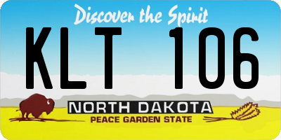 ND license plate KLT106