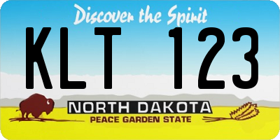 ND license plate KLT123