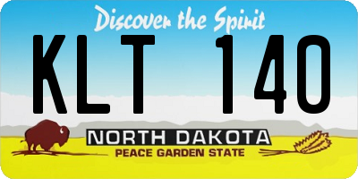 ND license plate KLT140