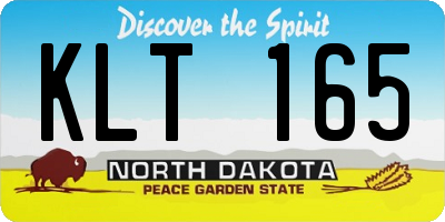 ND license plate KLT165