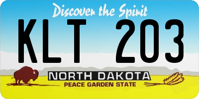 ND license plate KLT203