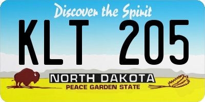 ND license plate KLT205