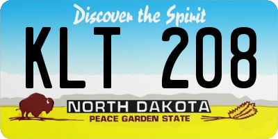 ND license plate KLT208