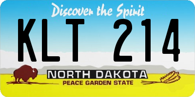 ND license plate KLT214