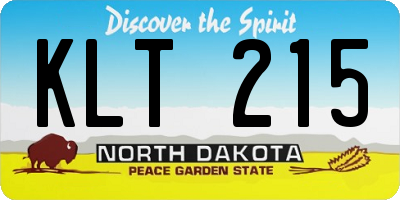 ND license plate KLT215