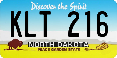 ND license plate KLT216