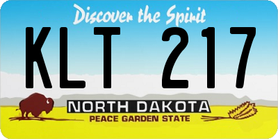 ND license plate KLT217