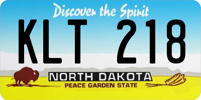 ND license plate KLT218