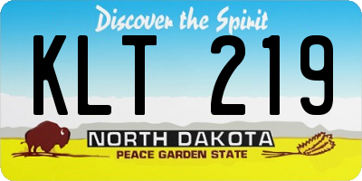 ND license plate KLT219
