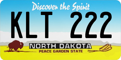 ND license plate KLT222