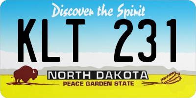 ND license plate KLT231