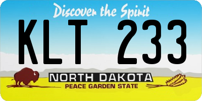 ND license plate KLT233