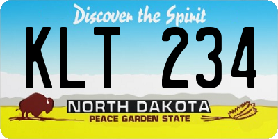 ND license plate KLT234