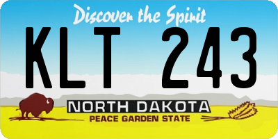 ND license plate KLT243