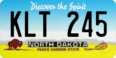 ND license plate KLT245