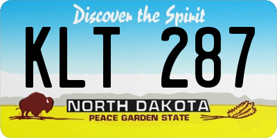 ND license plate KLT287