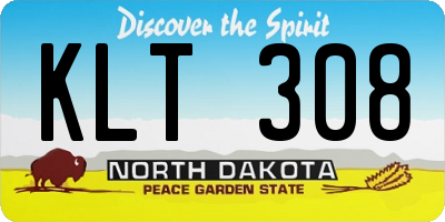 ND license plate KLT308