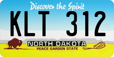 ND license plate KLT312