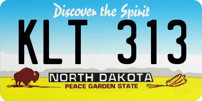 ND license plate KLT313