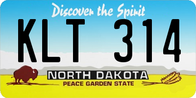 ND license plate KLT314