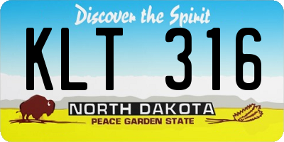 ND license plate KLT316