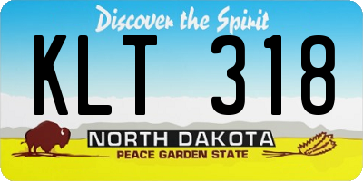 ND license plate KLT318