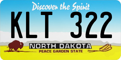 ND license plate KLT322
