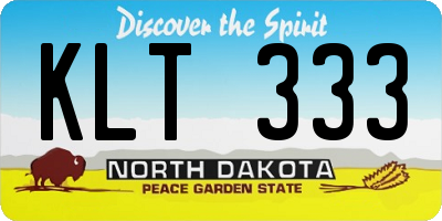 ND license plate KLT333
