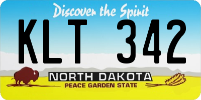ND license plate KLT342