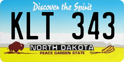 ND license plate KLT343