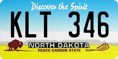 ND license plate KLT346