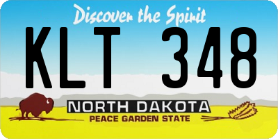 ND license plate KLT348
