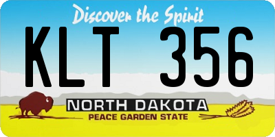 ND license plate KLT356