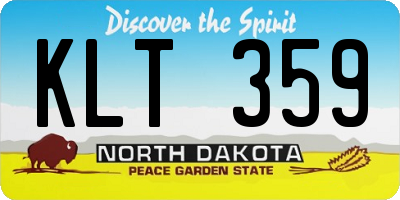 ND license plate KLT359