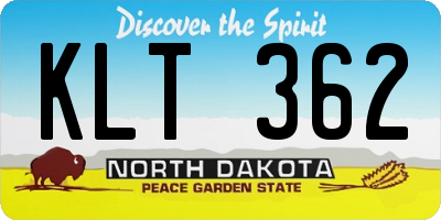 ND license plate KLT362