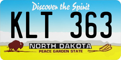 ND license plate KLT363