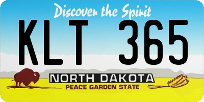 ND license plate KLT365