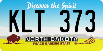 ND license plate KLT373