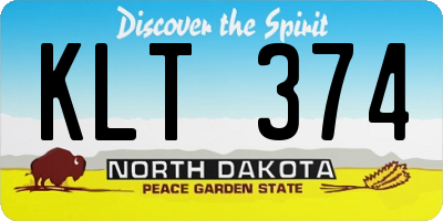 ND license plate KLT374