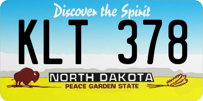 ND license plate KLT378