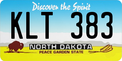 ND license plate KLT383