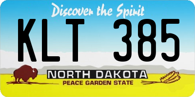 ND license plate KLT385