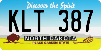 ND license plate KLT387