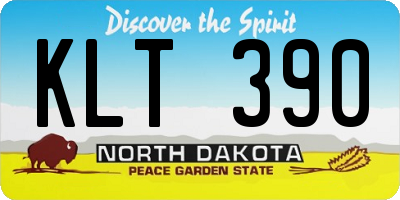 ND license plate KLT390