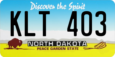 ND license plate KLT403
