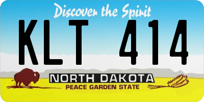 ND license plate KLT414