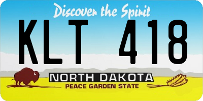 ND license plate KLT418